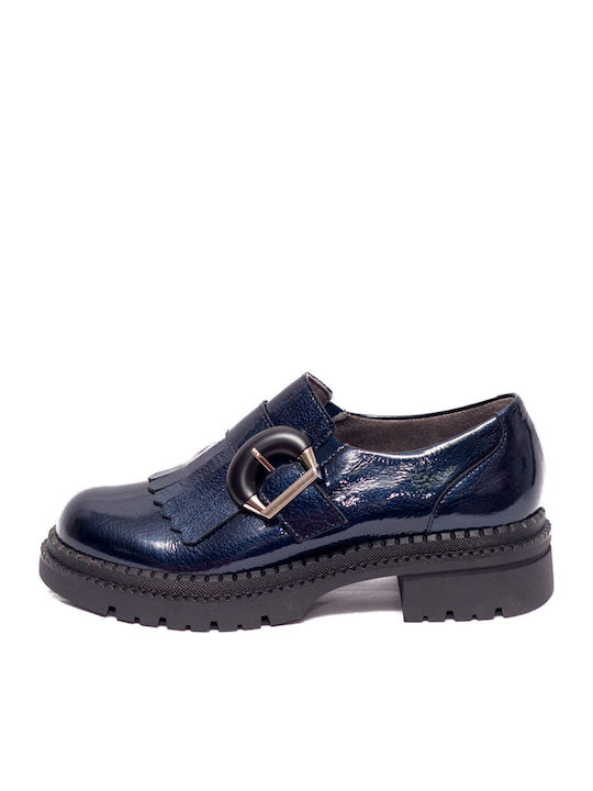 Pitillos Leather Women's Moccasins in Blue Color