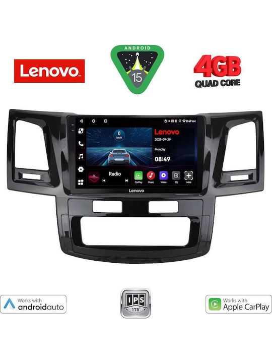 Lenovo Car Audio System for Toyota Hilux 2005-2016 (Bluetooth/USB/AUX/WiFi/GPS/Apple-Carplay/Android-Auto) with Touch Screen 9"