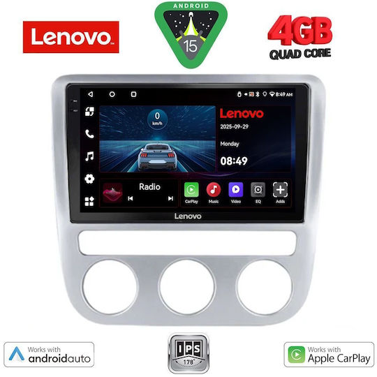 Lenovo Ηχοσύστημα Αυτοκινήτου για Volkswagen Eos / Scirocco 2006 με Clima (Bluetooth/USB/AUX/WiFi/GPS/Apple-Carplay/Android-Auto) με Οθόνη Αφής 9"