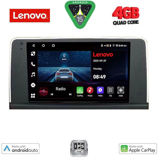 Lenovo Ηχοσύστημα Αυτοκινήτου για BMW Σειρά 3 2012-2018 (Bluetooth/USB/AUX/WiFi/GPS/Apple-Carplay/Android-Auto) με Οθόνη Αφής 9"