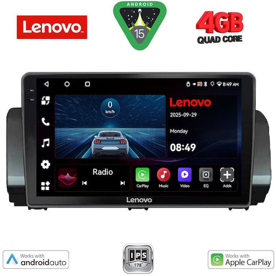 Lenovo Car Audio System for Dacia Logan / Sandero / Jogger 2020 (Bluetooth/USB/AUX/WiFi/GPS/Apple-Carplay/Android-Auto) with Touch Screen 9"