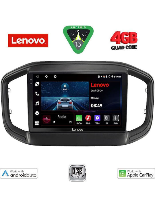 Lenovo Car Audio System for Fiat Strada 2020 (Bluetooth/USB/AUX/WiFi/GPS/Apple-Carplay/Android-Auto) with Touch Screen 9"