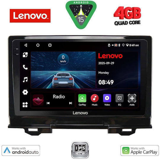 Lenovo Car Audio System for Honda HR-V 2021 (Bluetooth/USB/AUX/WiFi/GPS/Apple-Carplay/Android-Auto) with Touch Screen 9"
