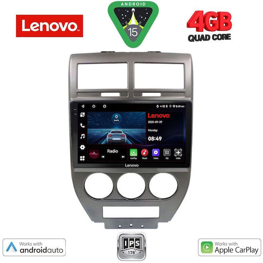 Lenovo Ηχοσύστημα Αυτοκινήτου για Jeep Compass / Patriot 2007-2016 (Bluetooth/USB/AUX/WiFi/GPS/Apple-Carplay/Android-Auto) με Οθόνη Αφής 10"
