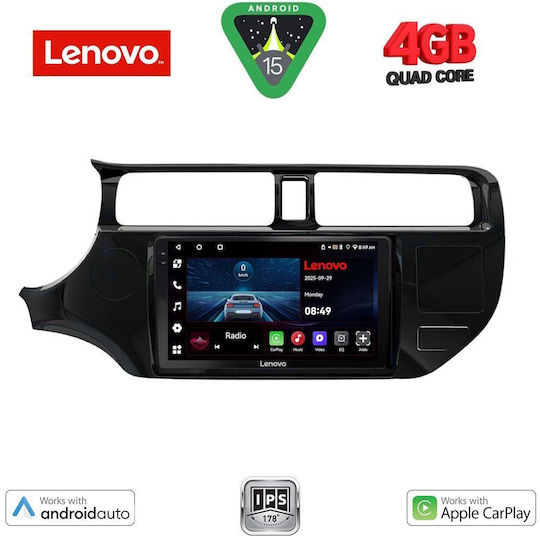 Lenovo Ηχοσύστημα Αυτοκινήτου για Kia Rio 2012-2015 (Bluetooth/USB/AUX/WiFi/GPS/Apple-Carplay/Android-Auto) με Οθόνη Αφής 9"