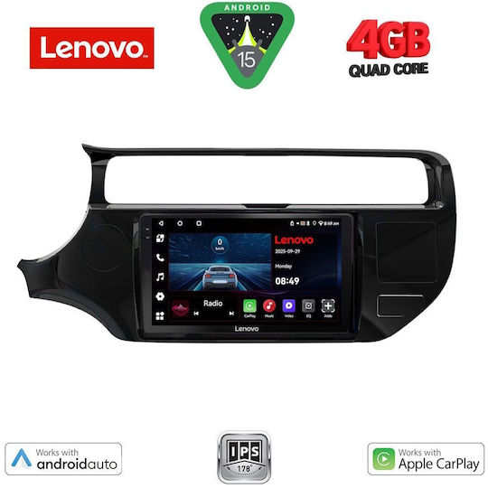 Lenovo Car Audio System for Kia Rio 2015-2018 (Bluetooth/USB/AUX/WiFi/GPS/Apple-Carplay/Android-Auto) with Touch Screen 9"