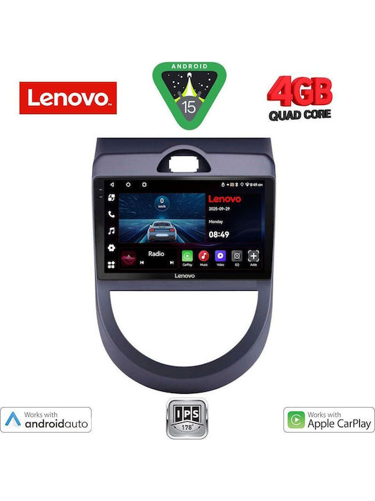 Lenovo Auto-Audiosystem für Kia Seele 2008-2013 (Bluetooth/USB/AUX/WiFi/GPS/Apple-Carplay/Android-Auto) mit Touchscreen 9"