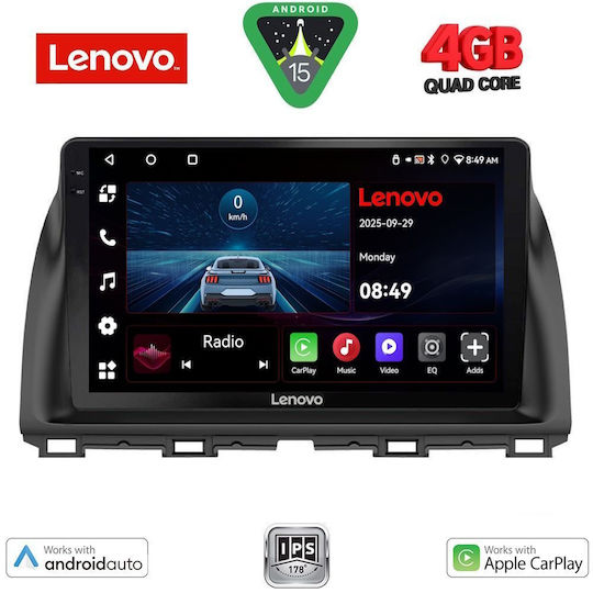 Lenovo Car Audio System for Mazda CX-5 2013-2017 (Bluetooth/USB/AUX/WiFi/GPS/Apple-Carplay/Android-Auto) with Touch Screen 10"