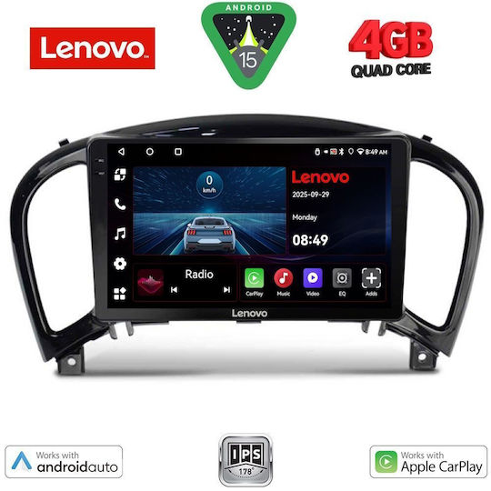 Lenovo Car Audio System for Nissan Juke 2009-2020 (Bluetooth/USB/AUX/WiFi/GPS/Apple-Carplay/Android-Auto) with Touch Screen 9"