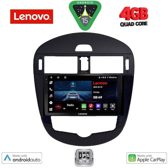 Lenovo Car Audio System for Nissan Pulsar 2014-2019 with Clima (Bluetooth/USB/AUX/WiFi/GPS/Apple-Carplay/Android-Auto) with Touch Screen 9"