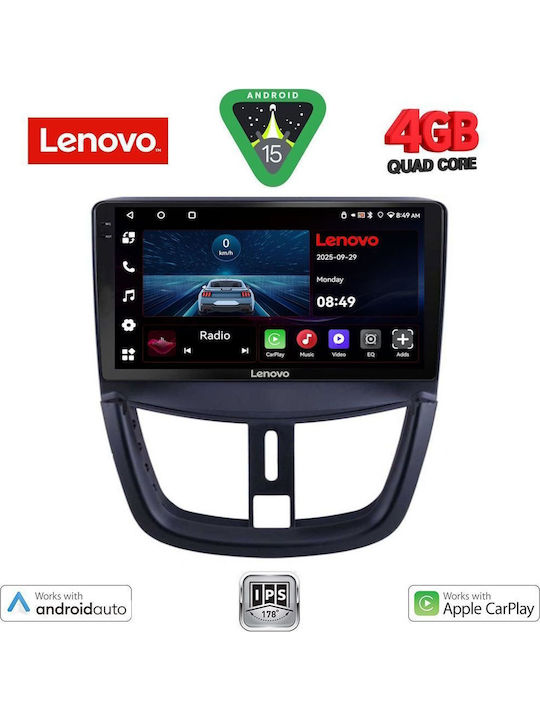 Lenovo Car Audio System for Peugeot 207 2007 (Bluetooth/USB/AUX/WiFi/GPS/Apple-Carplay/Android-Auto) with Touch Screen 9"