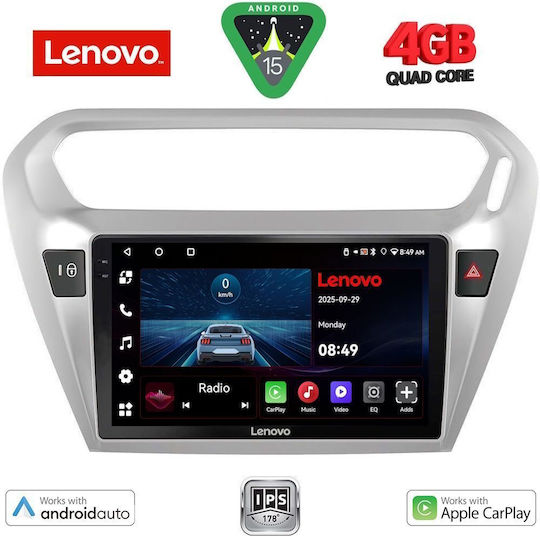 Lenovo Ηχοσύστημα Αυτοκινήτου για Peugeot 301 Citroen C-Elysee 2013 (Bluetooth/USB/AUX/WiFi/GPS/Apple-Carplay/Android-Auto) με Οθόνη Αφής 9"