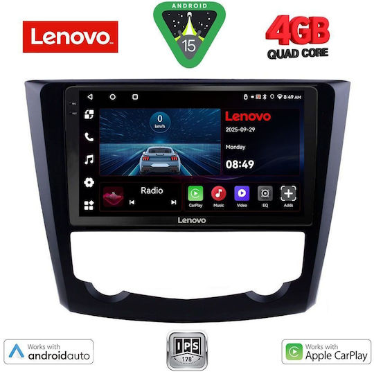 Lenovo Auto-Audiosystem für Renault Kadjar 2015 (Bluetooth/USB/AUX/WiFi/GPS/Apple-Carplay/Android-Auto) mit Touchscreen 9"