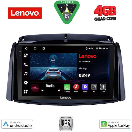 Lenovo Ηχοσύστημα Αυτοκινήτου για Renault Koleos 2006-2016 (Bluetooth/USB/AUX/WiFi/GPS/Apple-Carplay/Android-Auto) με Οθόνη Αφής 9"