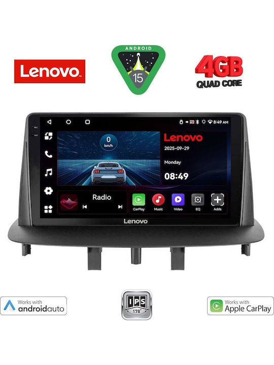 Lenovo Car Audio System for Renault Megane 2009-2016 (Bluetooth/USB/AUX/WiFi/GPS/Apple-Carplay/Android-Auto) with Touch Screen 9"