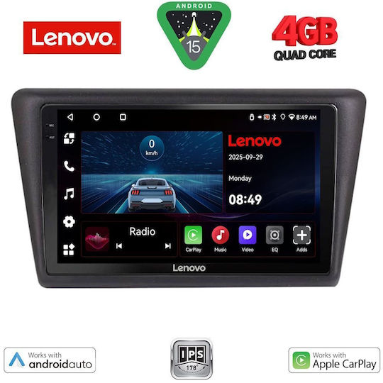 Lenovo Ηχοσύστημα Αυτοκινήτου για Skoda Rapid 2014 (Bluetooth/USB/AUX/WiFi/GPS/Apple-Carplay/Android-Auto) με Οθόνη Αφής 9"