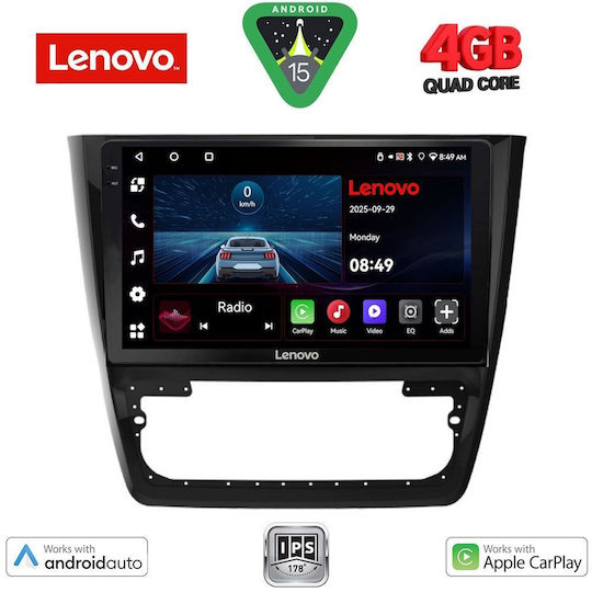 Lenovo Ηχοσύστημα Αυτοκινήτου για Skoda Yeti 2014 (Bluetooth/USB/AUX/WiFi/GPS/Apple-Carplay/Android-Auto) με Οθόνη Αφής 10"