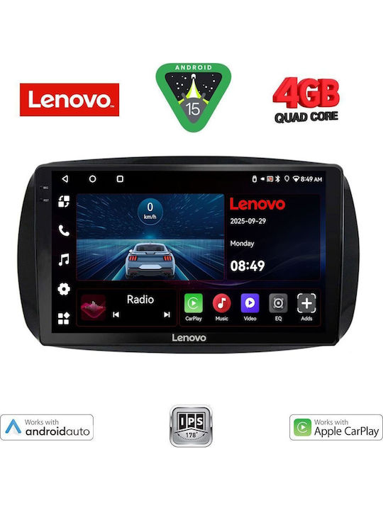 Lenovo Auto-Audiosystem für Smart FürZwei 2016 (Bluetooth/USB/AUX/WiFi/GPS/Apple-Carplay/Android-Auto) mit Touchscreen 9"