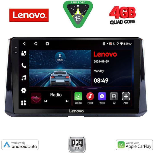 Lenovo Car Audio System for Toyota Corolla 2019 (Bluetooth/USB/AUX/WiFi/GPS/Apple-Carplay/Android-Auto) with Touch Screen 10"