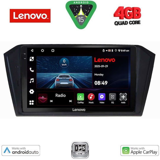 Lenovo Car Audio System for Volkswagen Passat 2016 (Bluetooth/USB/AUX/WiFi/GPS/Apple-Carplay/Android-Auto) with Touch Screen 10"
