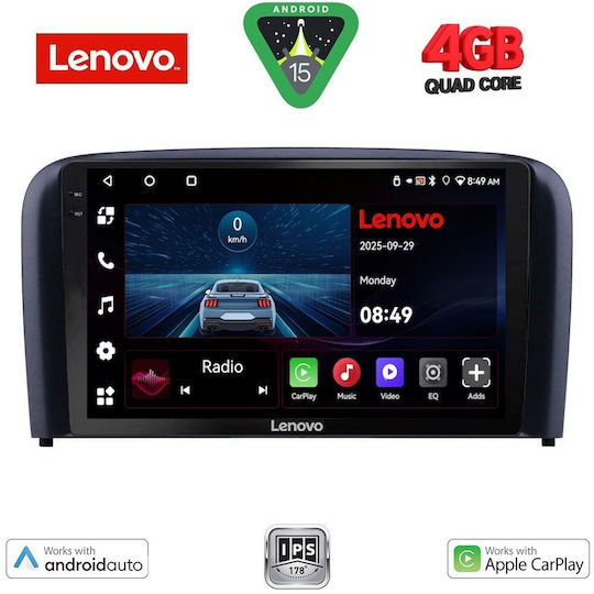 Lenovo Ηχοσύστημα Αυτοκινήτου για Volvo S80 1999-2006 (Bluetooth/USB/AUX/WiFi/GPS/Apple-Carplay/Android-Auto) με Οθόνη Αφής 9"