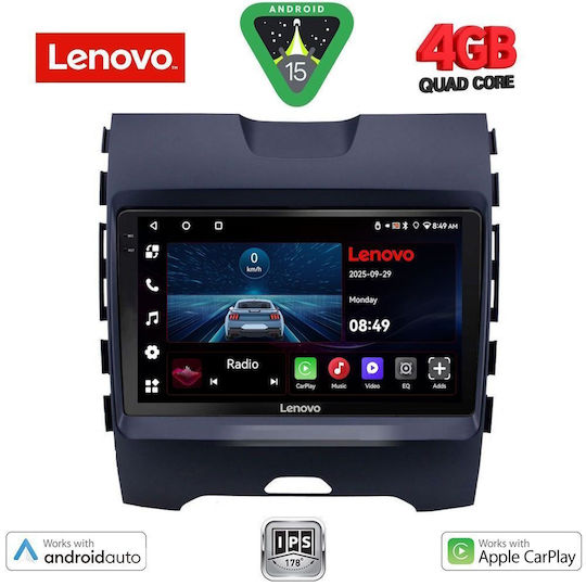 Lenovo Car Audio System for Ford Edge 2015 (Bluetooth/USB/AUX/WiFi/GPS/Apple-Carplay/Android-Auto) with Touch Screen 9"