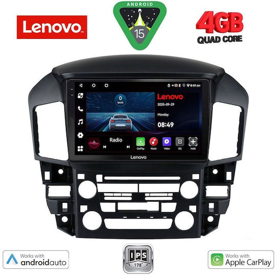 Lenovo Car Audio System for Lexus RX300 1998-2003 (Bluetooth/USB/AUX/WiFi/GPS/Apple-Carplay/Android-Auto) with Touch Screen 9"