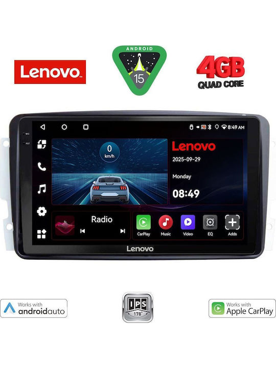 Lenovo Car Audio System for Mercedes-Benz CLK Class 2000-2004 (Bluetooth/USB/AUX/WiFi/GPS/Apple-Carplay/Android-Auto) with Touch Screen 9"
