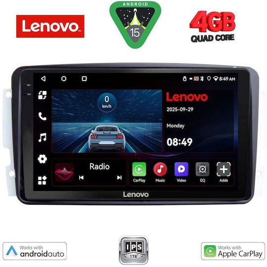 Lenovo Ηχοσύστημα Αυτοκινήτου για Mercedes-Benz CLK Class 2000-2004 (Bluetooth/USB/AUX/WiFi/GPS/Apple-Carplay/Android-Auto) με Οθόνη Αφής 9"