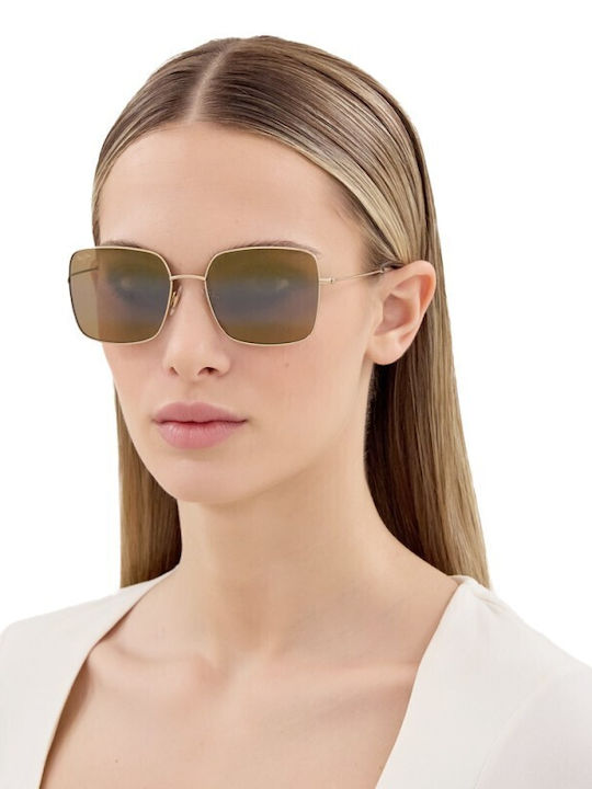 Maui Jim Women's Sunglasses with Beige Plastic Frame and Brown Lens 590-002