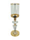 Marhome Candle Holder Crystal in Gold Color 12x12x40cm 1pcs