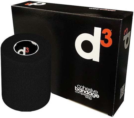 D3 Elastic Cohesive Bandage 1000cm x 3m Black