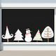 Christmas Shop Window Display with Snowman and Snowy Trees 145x115cm