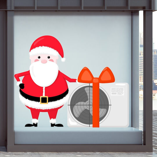 Χριστουγεννιάτικη Βιτρίνα Santa's Air Conditioner 145x180cm