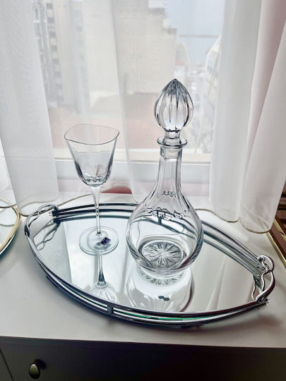 Wedding Tray made of Crystal with Mirror Silver 1pcs