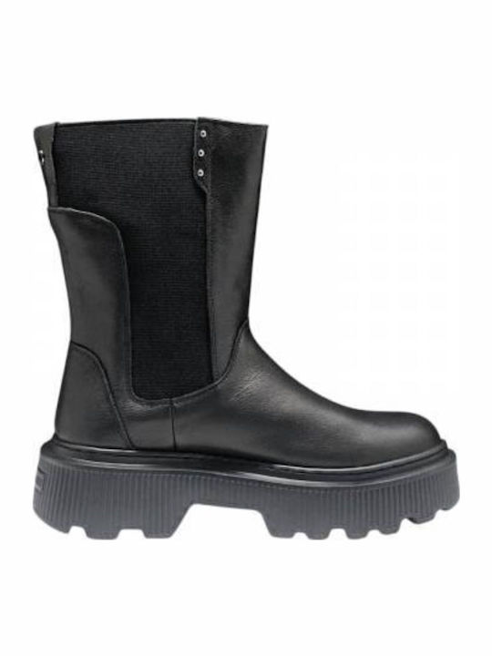 Leather Women's Ankle Boots Black