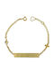 Kiriakos Gofas Kids Bracelet ID from Gold-plated Silver with Stones