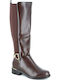 Women's Boots with Zipper Brown