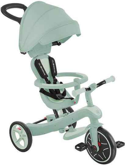 Globber Explorer Trike Ecologic Превозно Средство с Ръкохватка за Родител 4 в 1 за 18 Месеца Фисташков