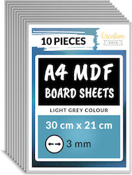 Creative Deco 10 X A4 Mdf Board Gray 300 X 210 ...