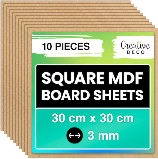 Creative Deco 10 X 30x30cm Mdf Board 300 X 300 X 3 Mm Mdf Boards Diy Crafts Ideal Pyrography Laser Cutting Modeling Milling Cnc Plotter Jigsaw
