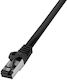LogiLink S/FTP Кат.8.1 Мрежов Кабел Ethernet 0.5м Черен