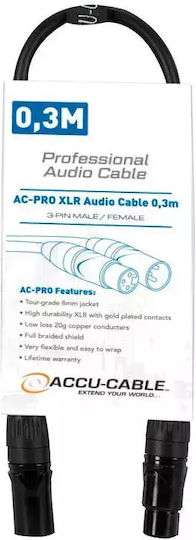 Accu-Cable Ac-pro Cable XLR male - Μαύρο 0.3m