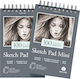 Set 2 Caiete de Schițe Art-n-fly 2 X 100 Foi A5 100g/m2 5.5x8.5" Legate Spiral Alb Hârtie 21.4 X 22 Cm