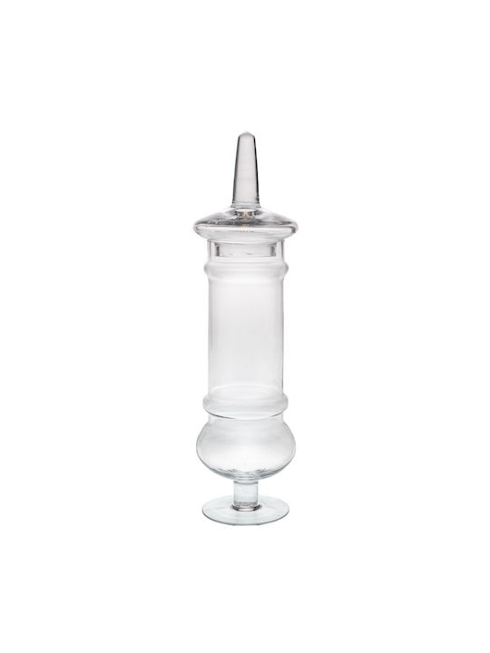 Iliadis General Use Glass Vase with Lid Transparent 8x8x40cm 1 Pieces