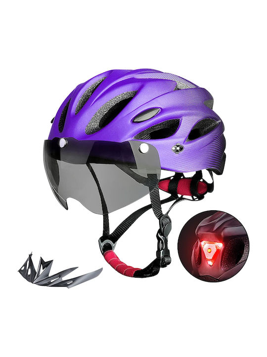 FIXATO Fahrradhelm Stadt / Berg / Strae mit LED Licht Lila | Skroutz  Germany