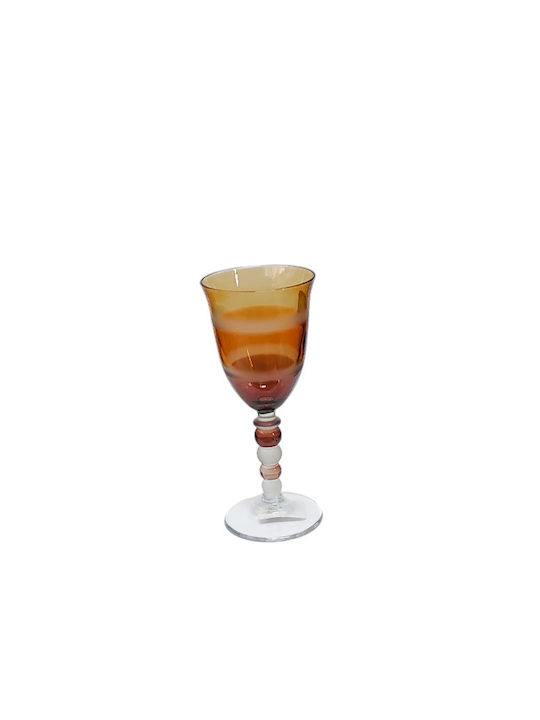 Marva Set of Glasses Water made of Glass in Orange Color Stemmed 220ml 6pcs