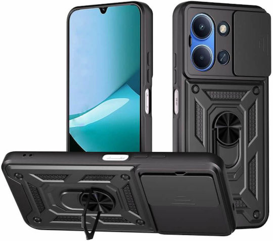 Slide Cover Back Cover Metallic Black (Poco C85)