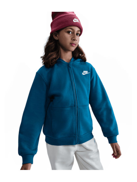 Nike Athletic Kids Cardigan with Hood Blue