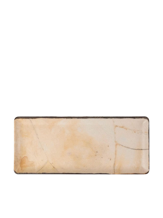 Kutahya Porselen Serving Platter Rectangular made of Porcelain Beige 35x15cm